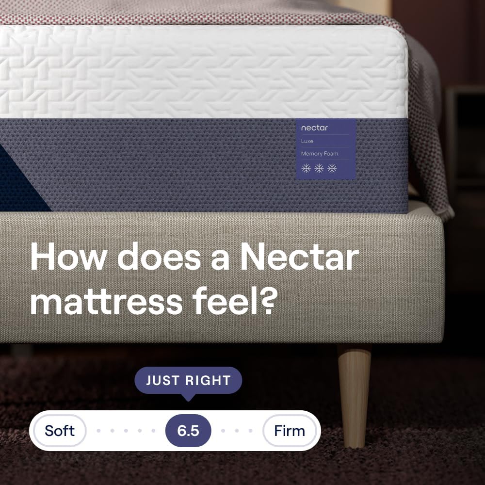 Nectar Luxe 14” King Mattress - Medium Firm - Contouring Memory Foam - Cooling Upgrade - 3” Pressure Relief Layer - Responsive Support - Mattress in a Box - 365-Night Trial & Forever Warranty - Image 3